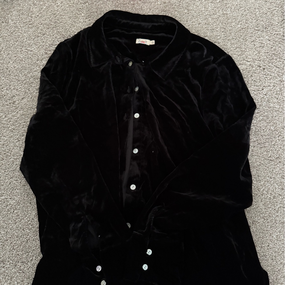 Faherty Black Velvet Shirt